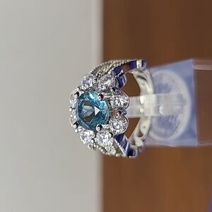 Aquamarine Diamond Ring